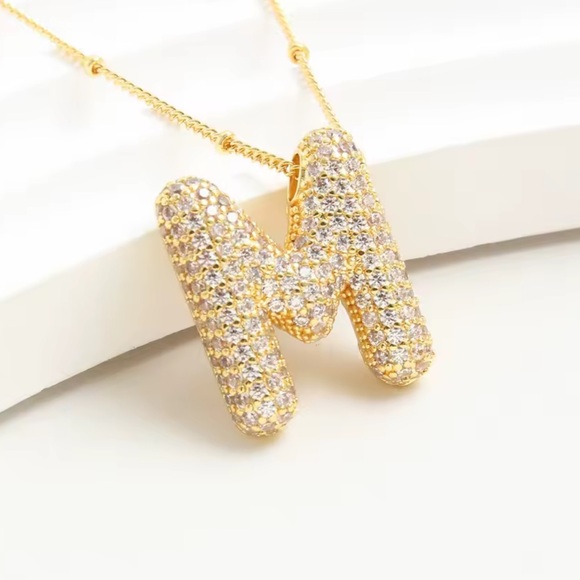Anthropologie Jewelry - Anthropologe diamond Gold Initial 'M' Pendant Necklace
